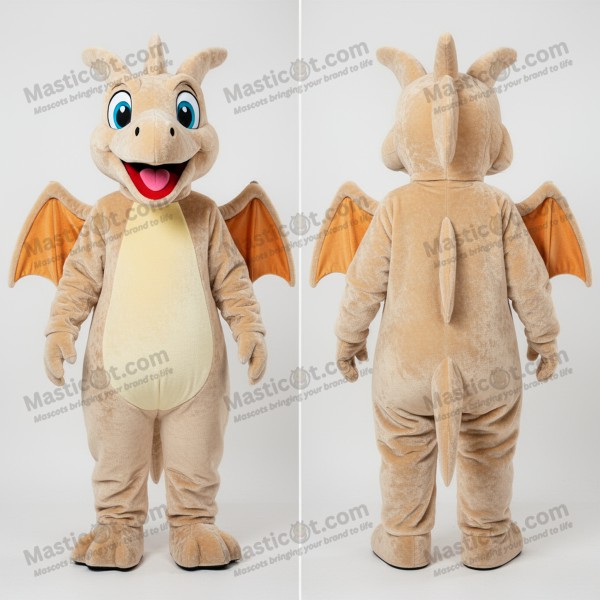 Beige Rounded Pterodactyl Mascot - Masticot.com
