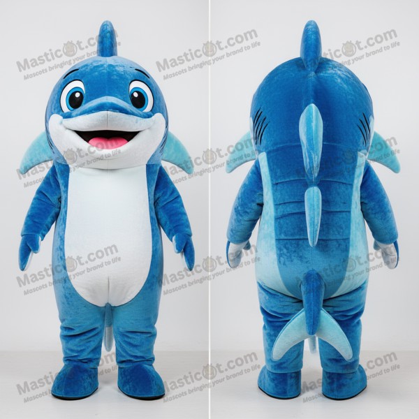 Azure Blue Cartoon Swordfish Mascot - Masticot.com