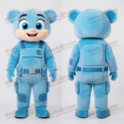 Sky Blue Bear-Faced Commando Mascot - Masticot.com