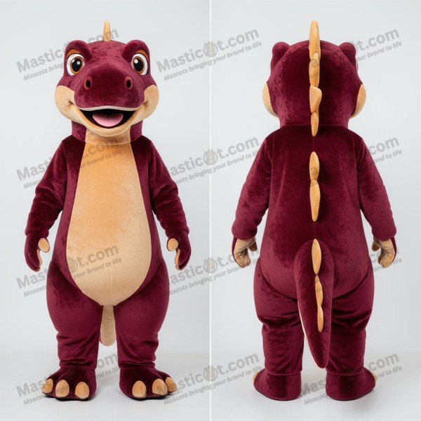 Maroon playful iguanodon mascot - Masticot.com