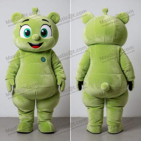 Lime green rounded gyro mascot - Masticot.com