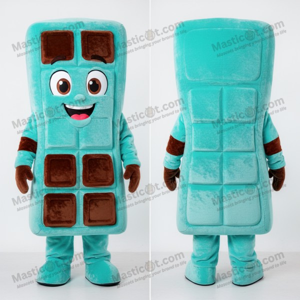 Turquoise Oversized Chocolate Bar Mascot - Masticot.com