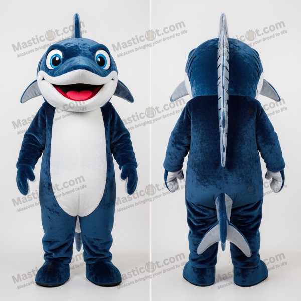 Vibrant Blue Friendly Barracuda Mascot - Masticot.com
