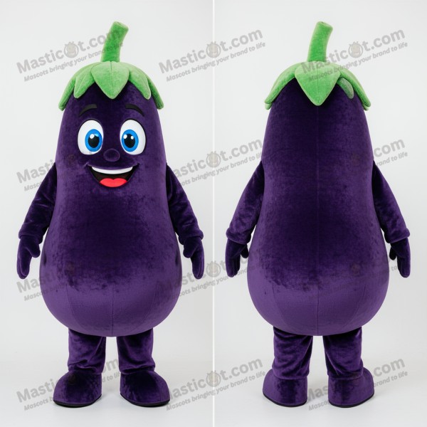 Deep Purple Velvety Eggplant Mascot - Masticot.com