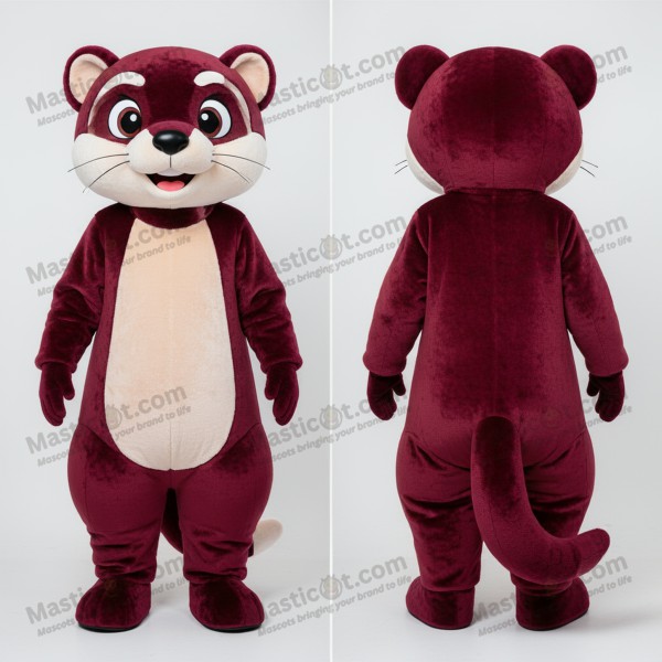 Runder kastanienbrauner Frettchen-Maskottchen - Masticot.com