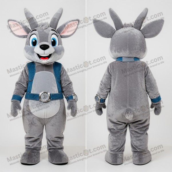 Soft Gray Cartoon Gazelle Mascot - Masticot.com