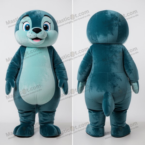 Teal Velvety Navy Seal Mascot - Masticot.com