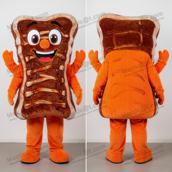 Flame Orange Succulent Bbq Ribs Mascot - Masticot.com