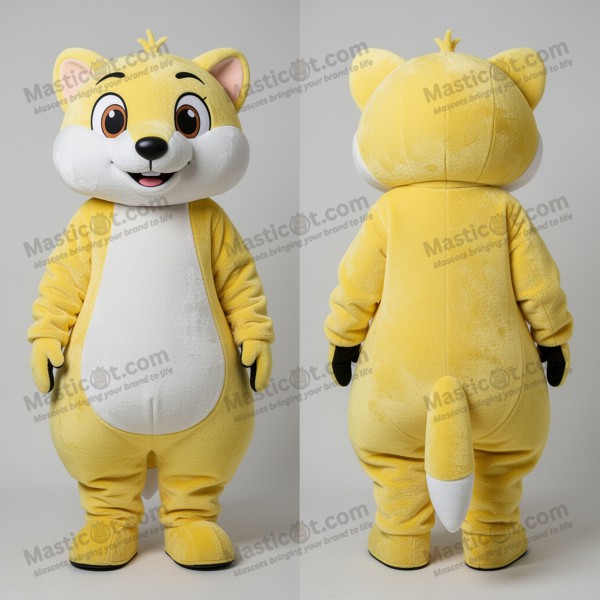 Lemon yellow playful weasel mascot - Masticot.com