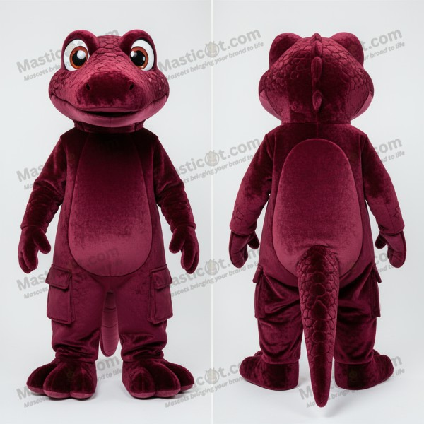 Maroon Velvety Lizard Mascot - Masticot.com