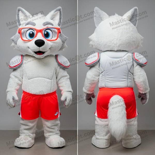 Ivory white broad shouldered momentum mascot - Masticot.com