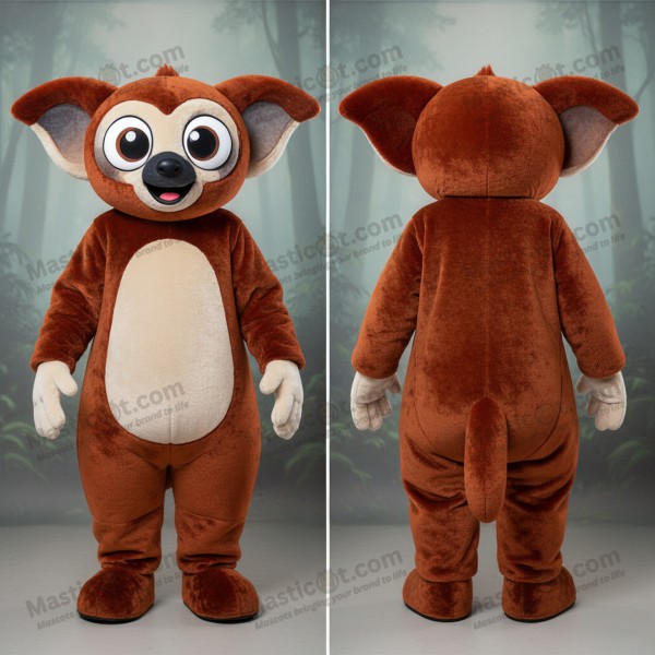 Rust Colored Expressive Eyes Ayeaye Mascot - Masticot.com