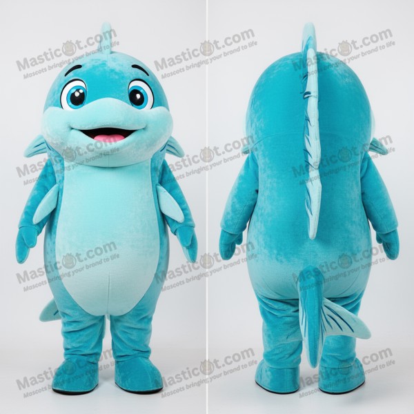 Cyan rounded cod mascot - Masticot.com