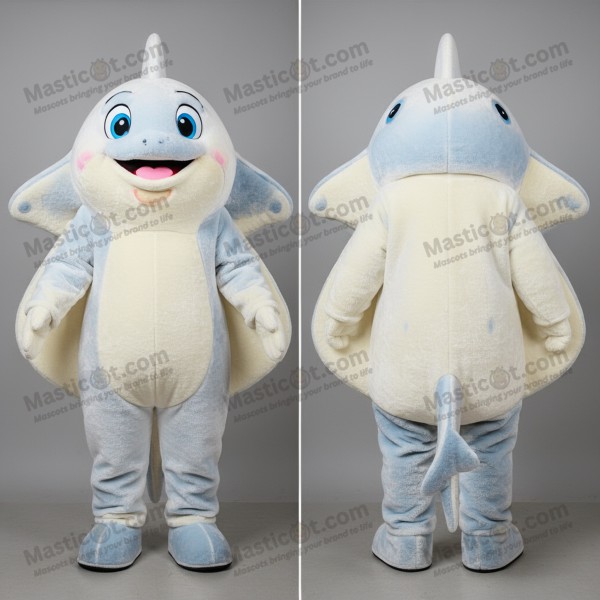 Maskot bílého rejnoka se širokými ploutvemi - Masticot.com