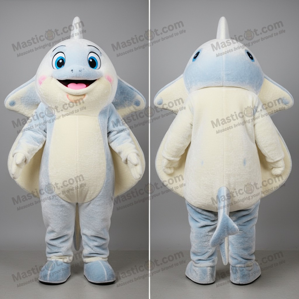 White broad finned stingray mascot - Masticot.com