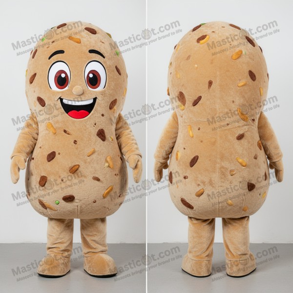 Beige Rounded Falafel Mascot - Masticot.com