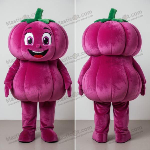 Magenta velvety pumpkin mascot - Masticot.com