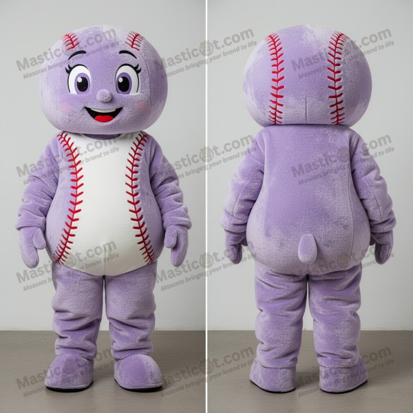 Lavendelfarget fløyelsmyk baseball-maskot - Masticot.com