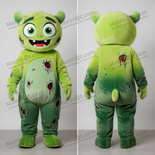 Lime green rounded undead mascot - Masticot.com