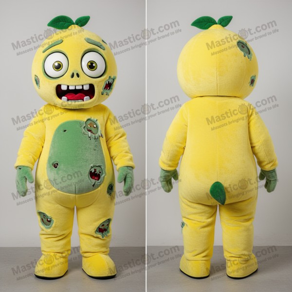 Lemon yellow cartoon zombie mascot - Masticot.com