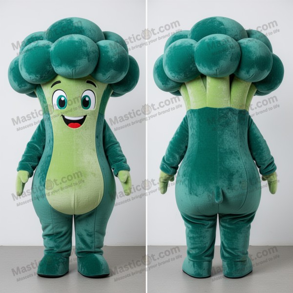 Teal Green Velvety Broccoli Mascot - Masticot.com