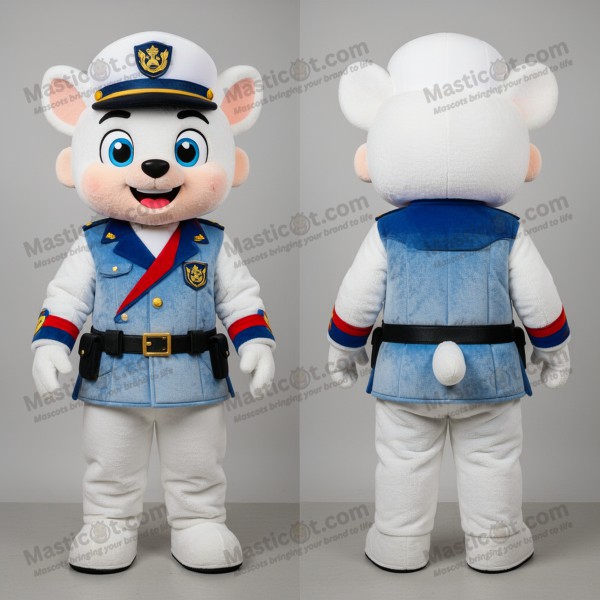 Odolný bílý maskot vojáka letectva v uniformě - Masticot.com