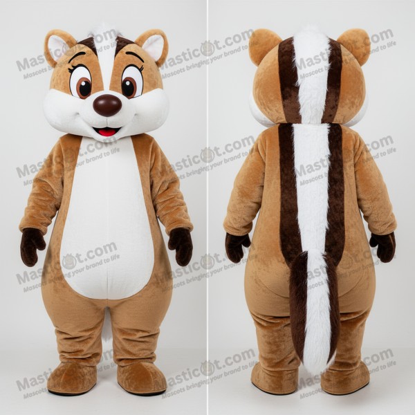 Ebony white striped skunk mascot - Masticot.com