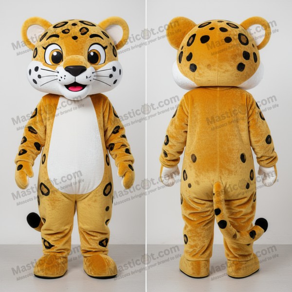 Mascota de jaguar ámbar dorado juguetona - Masticot.com